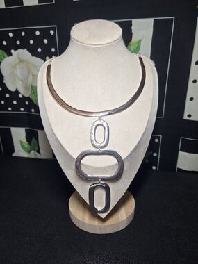 Chico's Silver Geometric Pendant Necklace